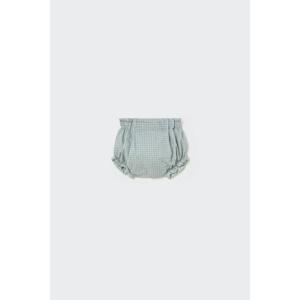 NEW COZMO girls' mini gingham flannel newborn bloomers in misty blue